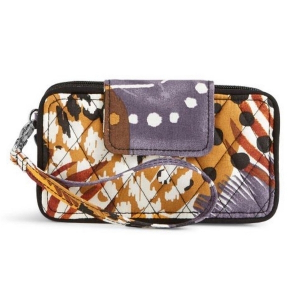 Vera Bradley Smart Phone Wristlet Painted Feathers Print - Picture 1 of 5